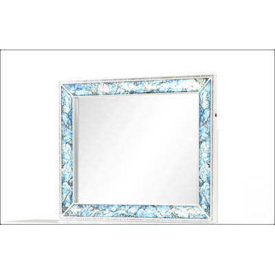 Miroir Laguna avec cadre en bois et détails en cristal