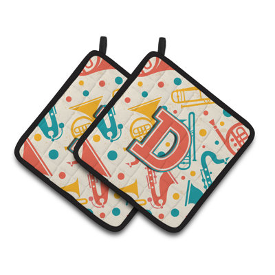 Instruments de musique rétro Potholder