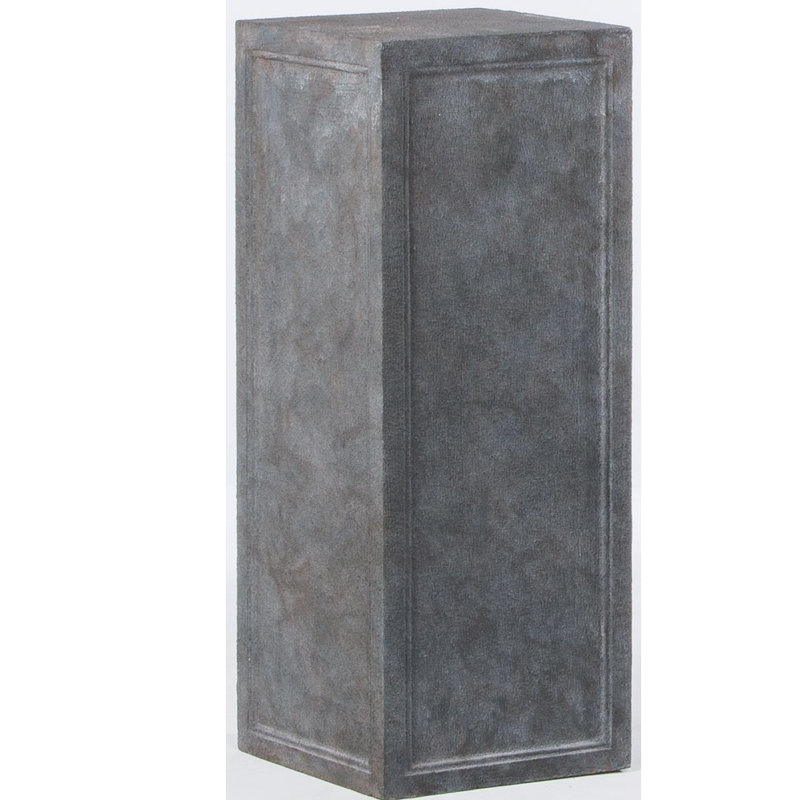 Square Urn Pedestal, 31.5" H x 12.25" W x 12.25" D, Gray