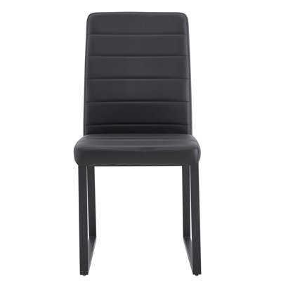 Ensemble de 4 chaises de bureau / salle à manger en polyuréthane de première qualité avec mousse haute densité, pieds en fer robuste (peinture en aérosol) et plusieurs couleurs. Assemblage facile