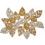 White Silver Tan Leaves Placemat