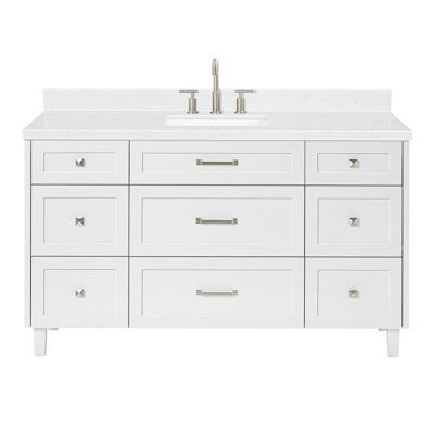 ARIEL Monroe 48 Single Sink Bathroom Vanity with Carrara Quartz Top