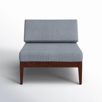 Deloris Acacia Outdoor 30" Armless Chair with Cushions