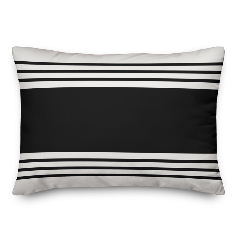 Farmhouse Rectangular Pillow Cover & Insert, Black/White