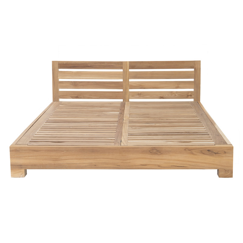 Lit de jour en teck avec coussins Sunbrella Dalewood, Saphir