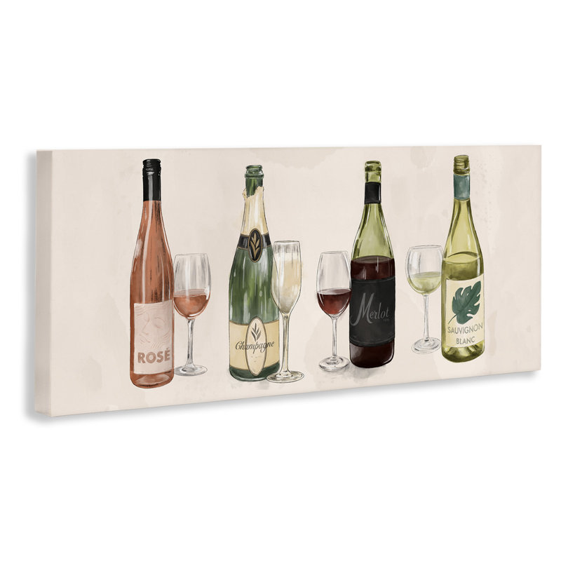 Diverses bouteilles de champagne sur toile, art du samedi soir, H 10 po x l 24 po x P 1,5 po