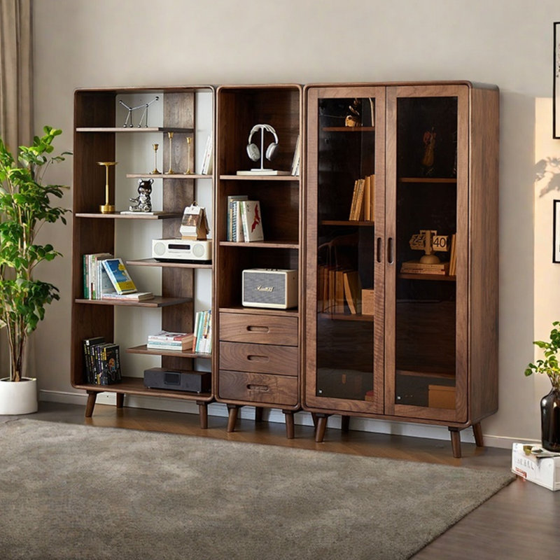 American style solid wood practical bookcase