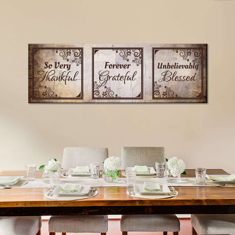 Thankful Grateful Blessed III Canvas Print, 8" H x 24" W x 1" D