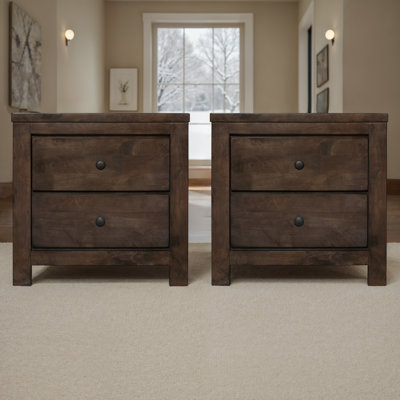Geohagan Solid Wood 2-Drawer Nightstands