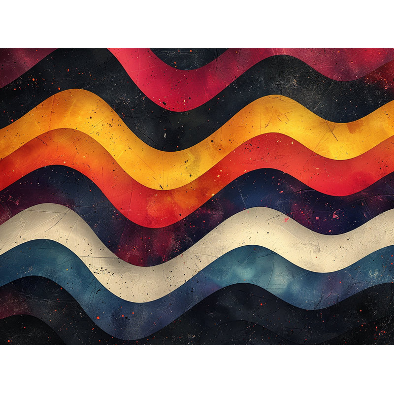 Coussin décoratif abstrait, sergé de coton artistique, H 14 po x l 14 po