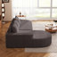 Canapé en chenille moderne en L 108,5 po avec 3 coussins pour la chambre à coucher, gris, sièges, lignes arrondies, haute résilience, confortable et respirant, sans assemblage, combinaison, coussins décoratifs-1385555248-1385555251