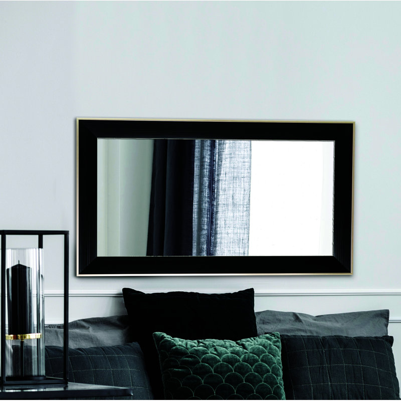 Culberson Plastic Flat Mirror, 64 cm H x 114 cm W, Black