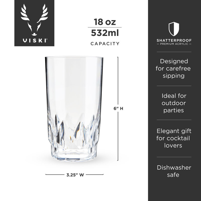 Shatterproof Acrylic Highball Tumblers