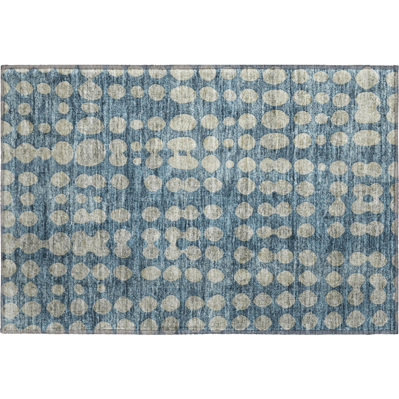 Premium Machine Washable Prisco Denim Rug, Rectangle 1'8" x 2'6"