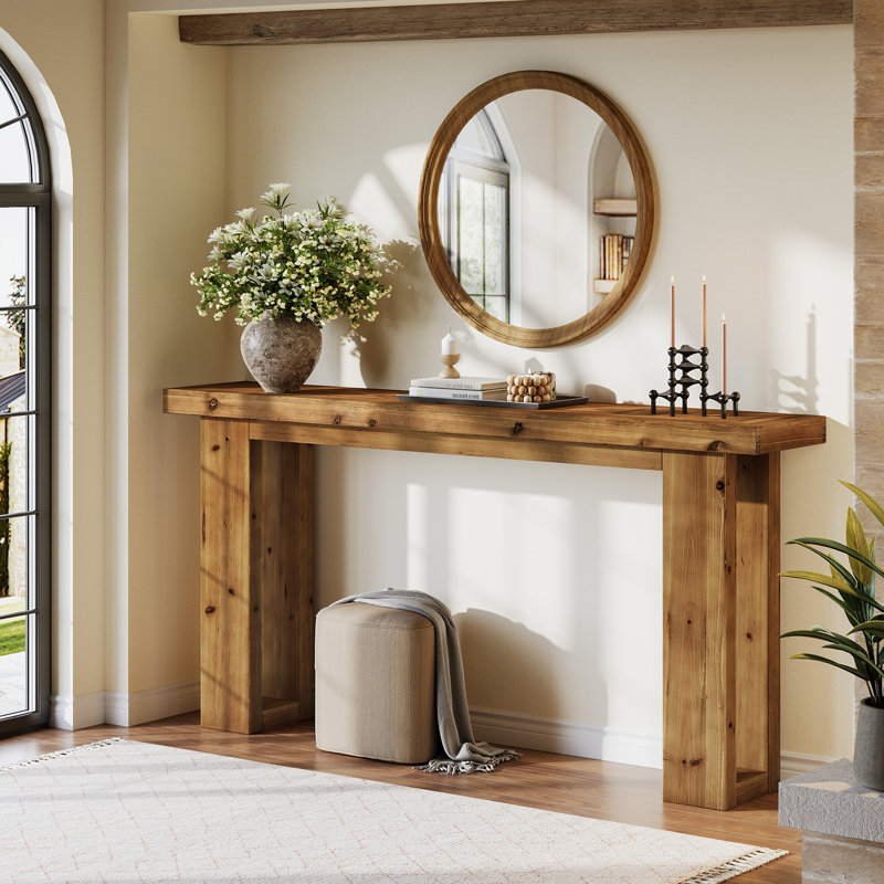 Solid Wood 63-Inch Sofa Console Table
