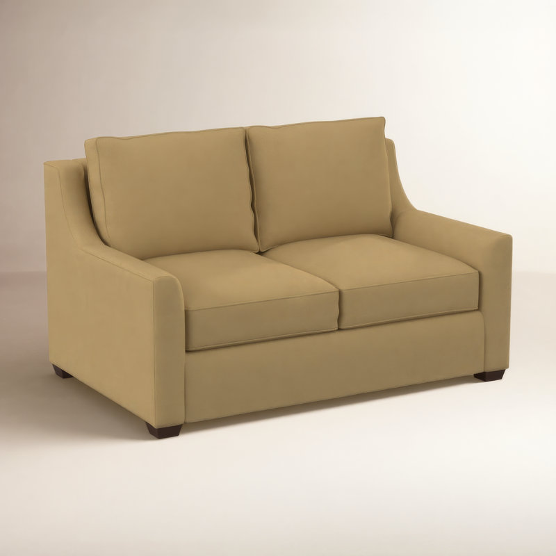 Gemi 56.5'' Upholstered Sofa, Bella Toast Performance Velvet
