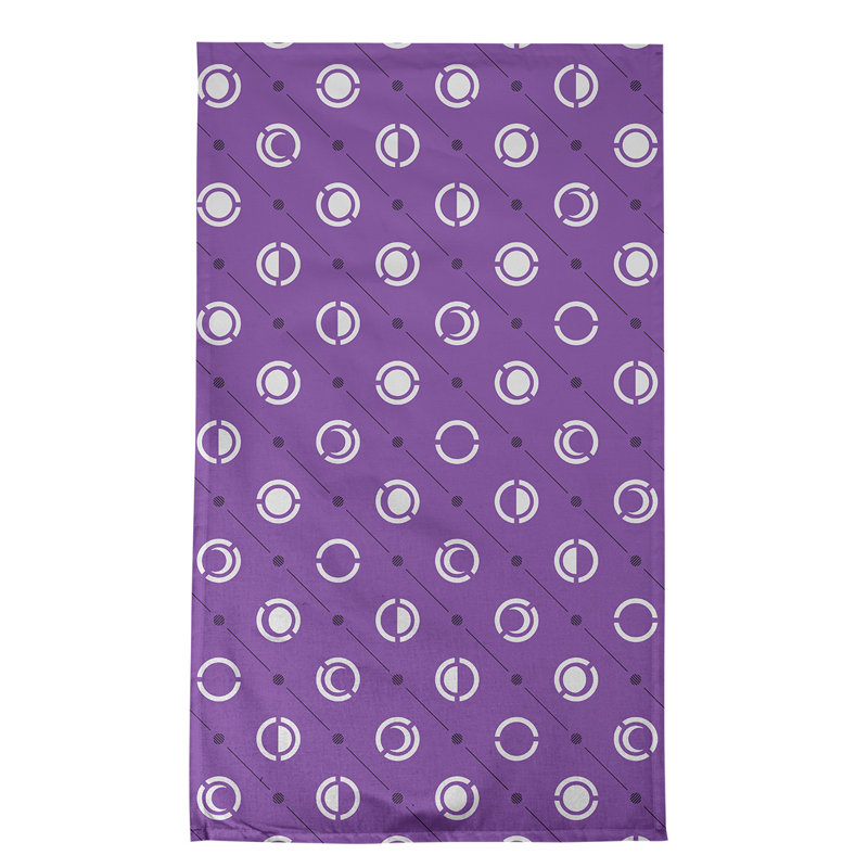 Torchon Moon phases, Mauve / Noir, Croisé en coton