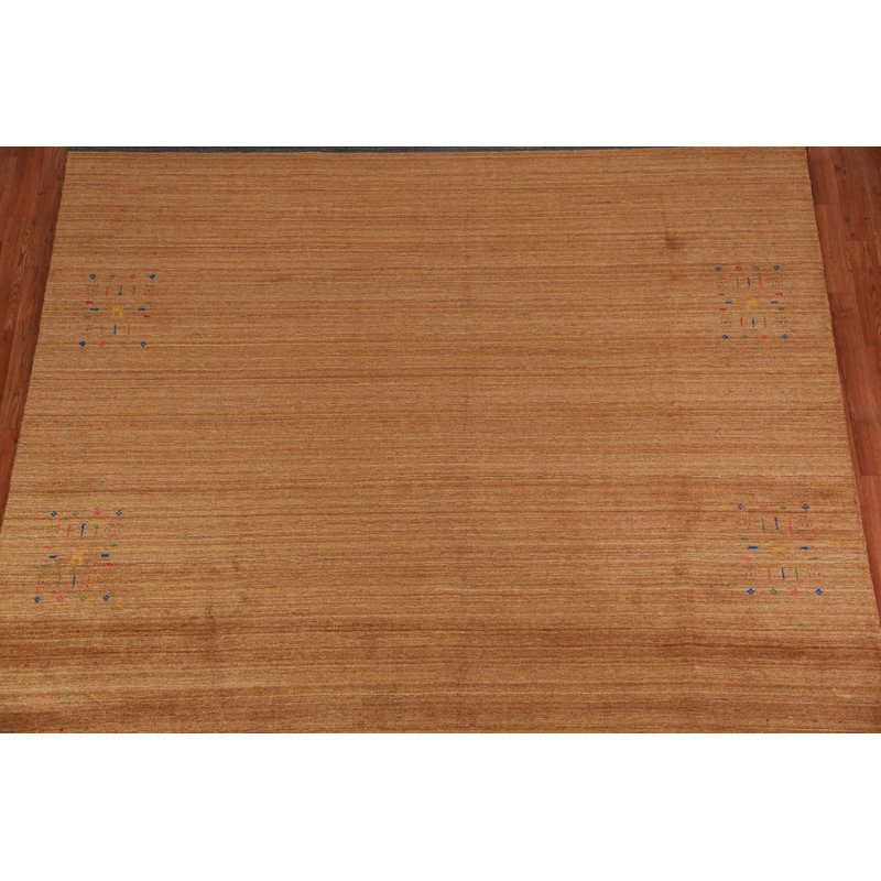 Tapis rouille à rayures indiennes Gabbeh 8