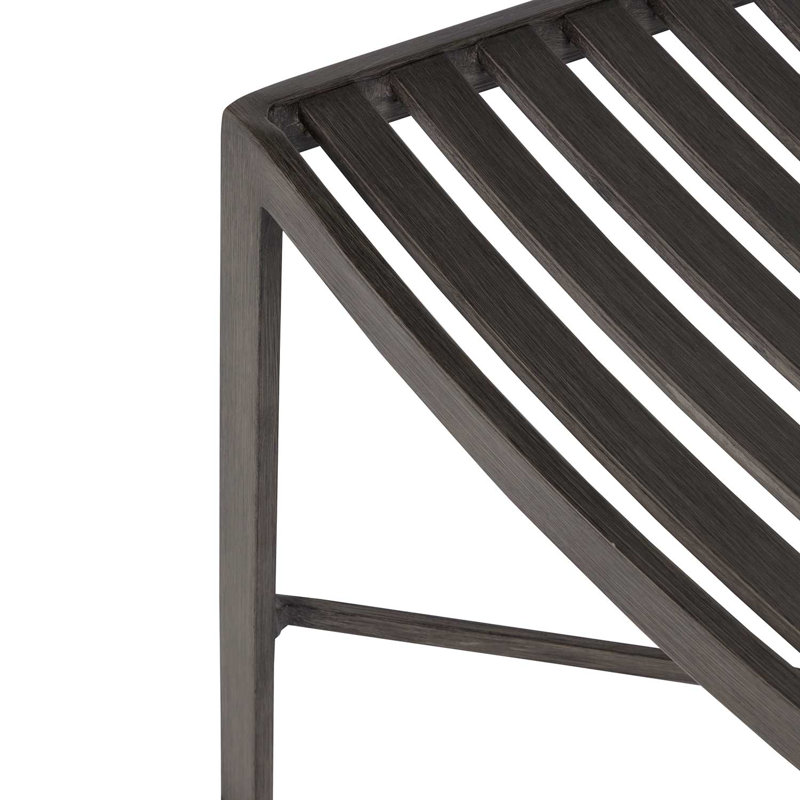 Monaco Patio Dining Side Chair with Cushions, Dove Sunbrella® Linen, No Welt, Slate Gray