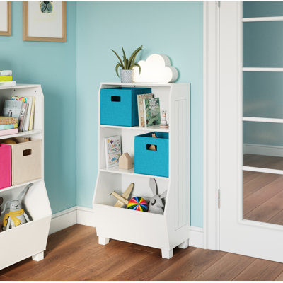 RiverRidge Kids 23in Playroom Bookshelf with Veggie Bin Organizer and 2 Open Toy Storage Shelves by RiverRidge Home