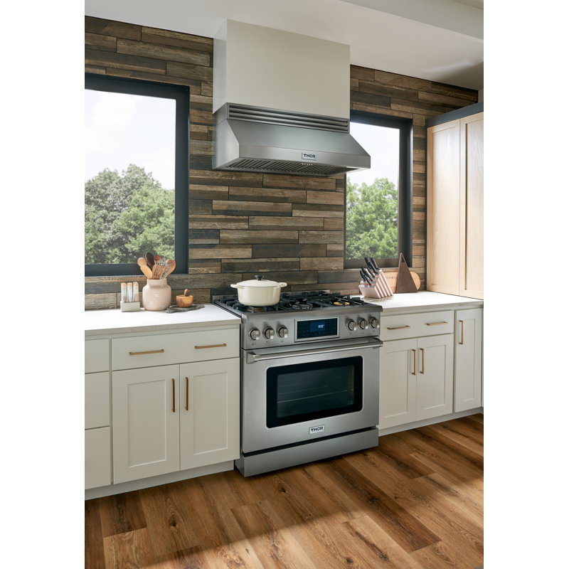 Thor Kitchen 36" Tilt Panel Gas Range with Air Fry Function in Liquid Propane