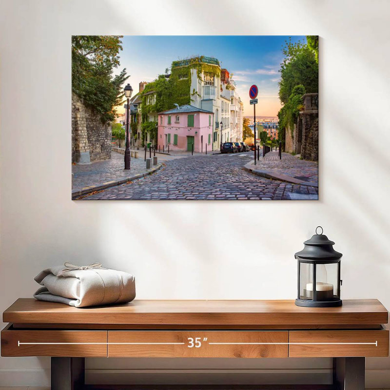 Vieille rue Kavia à Montmartre, H 16 po x l 24 po