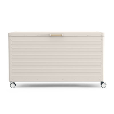 Outdoor Water Resistant Metal Deck Box With Wheels by Mirador