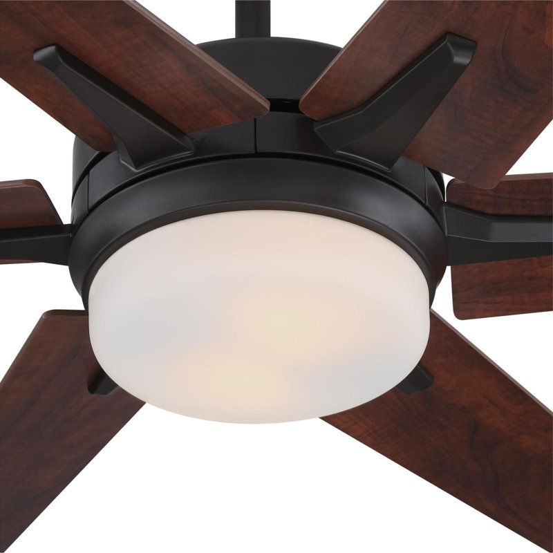60'' Black-Bronze Ceiling Fan with LED Light Kit and Remote