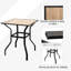 Table de patio avec structure en métal et barre de jardin carrée imperméable