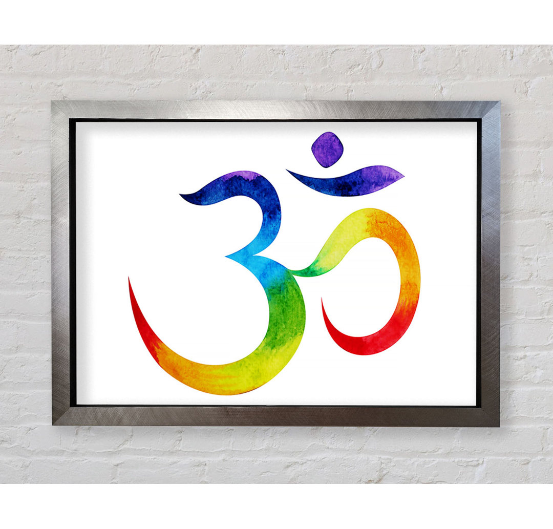 Gerahmtes Leinwandbild Chakra Om Colours 2