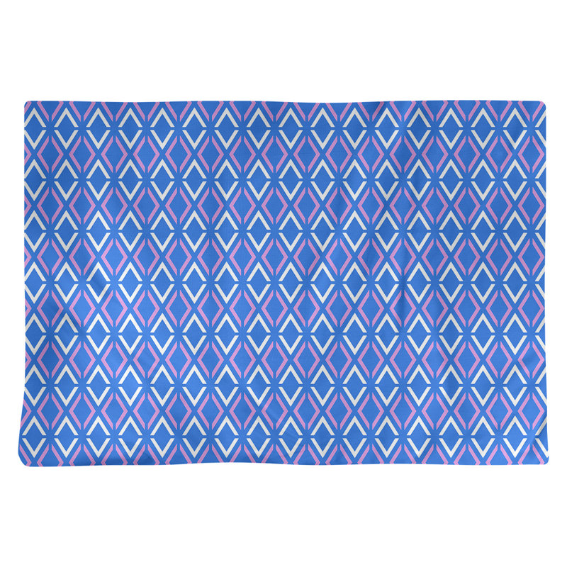 Katelyn Elizabeth Cotton Geometric Rectangle Placemat, Blue/Purple/White
