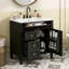 Meuble-lavabo de 30 po avec lavabo supérieur, meuble-lavabo moderne avec 2 tiroirs et tiroir escamotable, meuble-lavabo simple-118592861