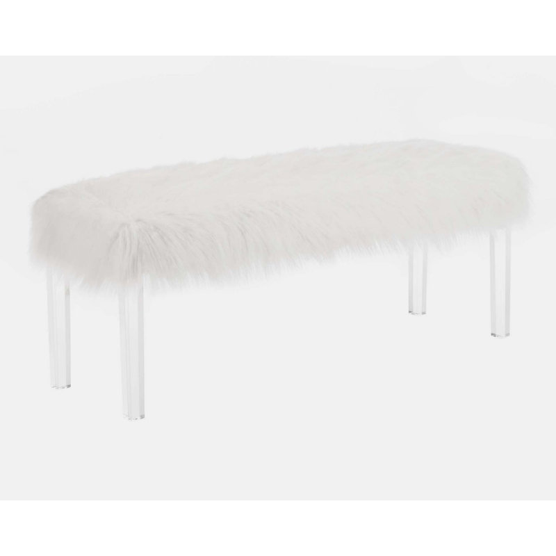 Banc rembourré en fausse fourrure