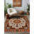 Albasa Collection Digital Print Cotton-Polyester Orange Brown Beige Moroccan Rug-1780734720