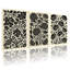 Plantes et fleurs, motif floral noir sur fond crème, ensemble de 3 impressions murales sur toile-999036466
