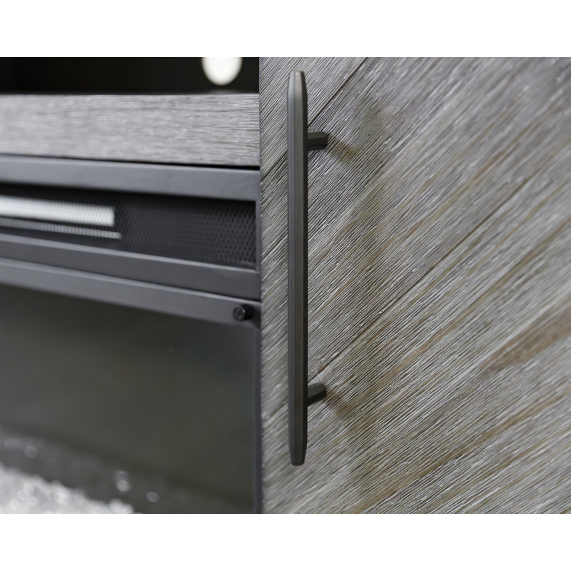 Console de foyer Oloughlin, rangement pour divertissement, meuble télé, entièrement assemblé, H 30 po x l 67 po x P 15 po