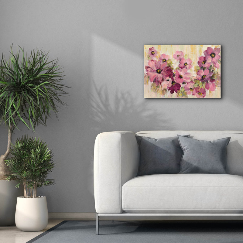 «Pink And Green Bloom» par Silvia Vassileva, art mural sur toile