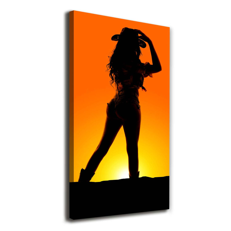 Cowgirls Silhouette - Wrapped Canvas Print