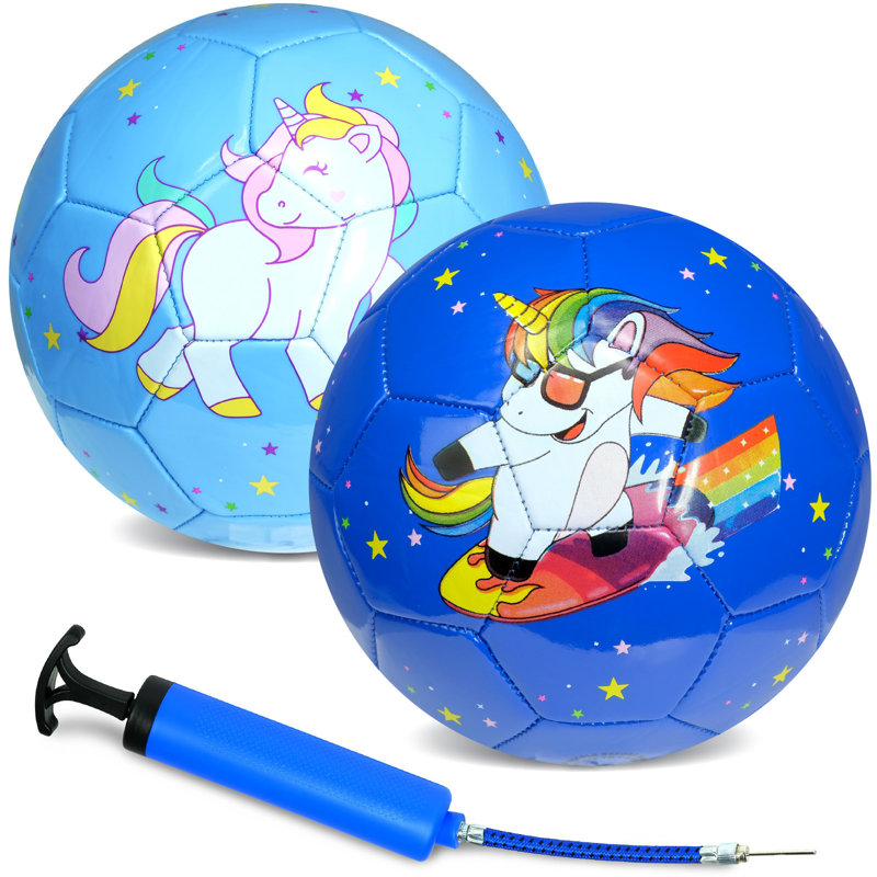 Ballons de soccer Xcello Sports, TPU, graphiques assortis avec pompe, paquet de 2, H 5,9 po x l 8,9 po x P 9,4 po