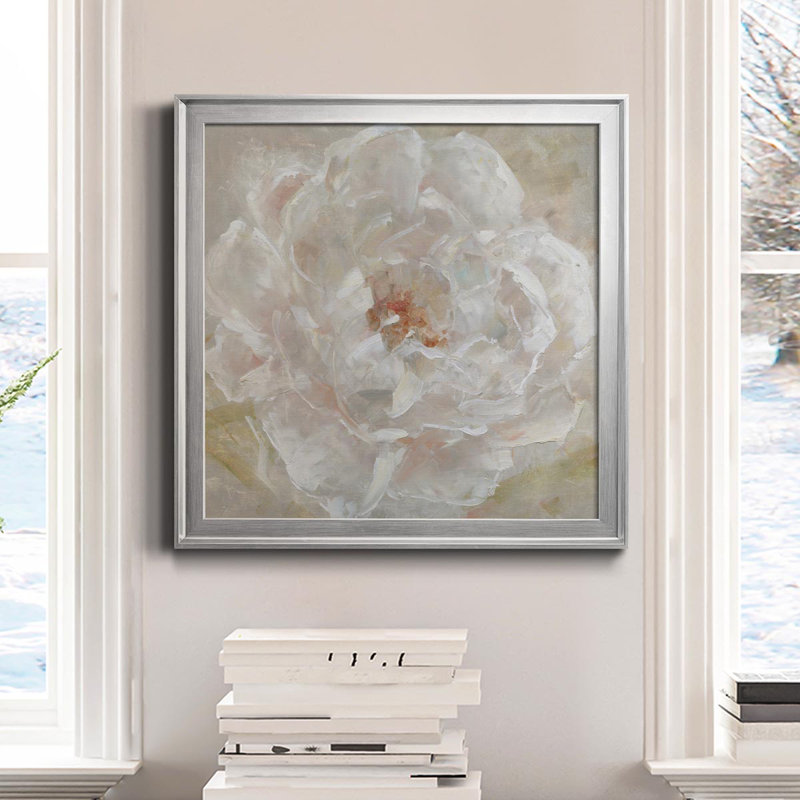 Summer Romance I - Peinture sur toile encadrée, H 26,5 po x l 26,5 po x P 1,5 po, Argent