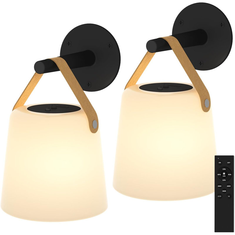 Bedside Wall Lamp Set of 2, Plug-in Wall Lamp with USB Charging Port and AC Power Outlet, Modern Black Brushed Nickel Wall Lamp with Plug Cord for Living Room Office, E26 LED Bulb Included