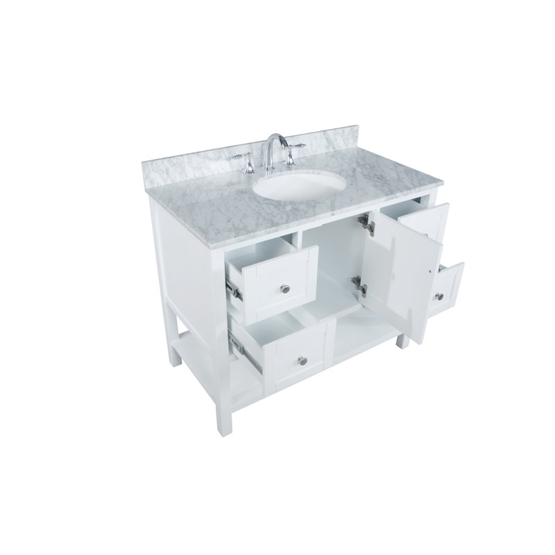 Ensemble de meuble-lavabo simple l 42 po x P 21,5 po x H 35 po Amyra, Blanc