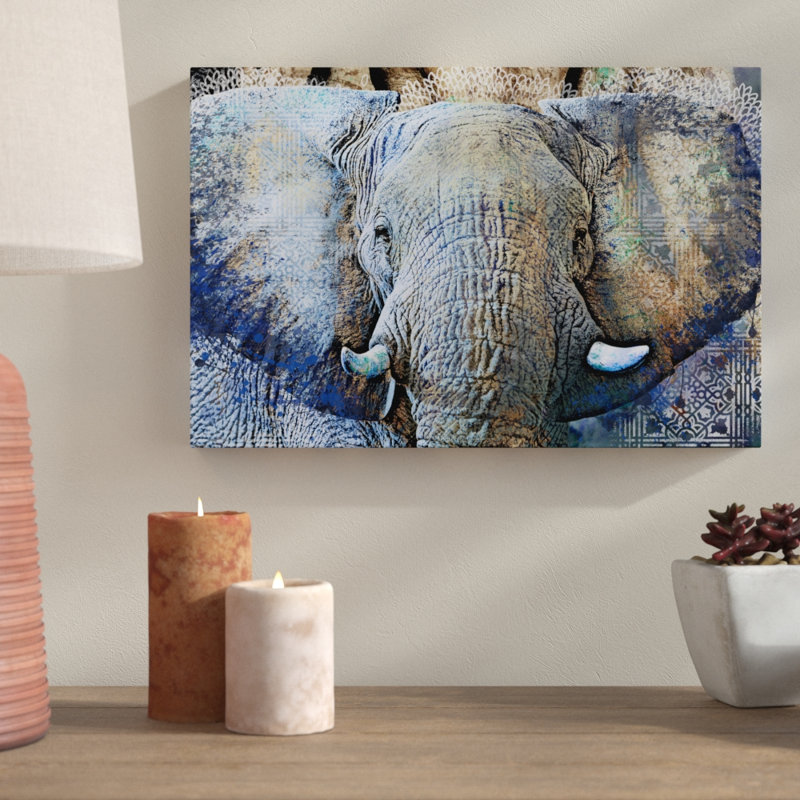 " Purple Elephant ", 12" H x 18" W x 1.5" D