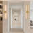 28.35 Inch Modern Cordless LED Wall Lights with Remote, Rechargeable Battery Vanity Light for Bedroom, Living Room (Gold, Round)-983883173