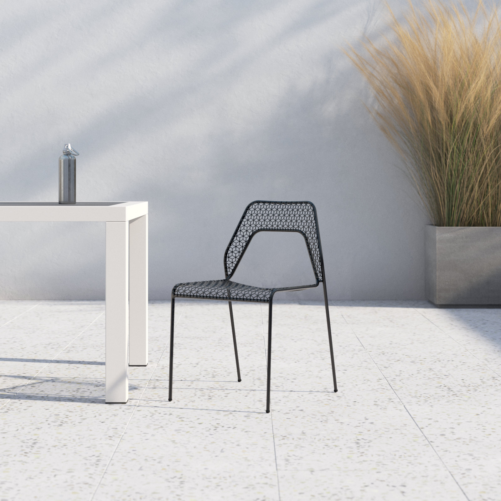Hot Mesh Stackable Patio Side Chair, Black