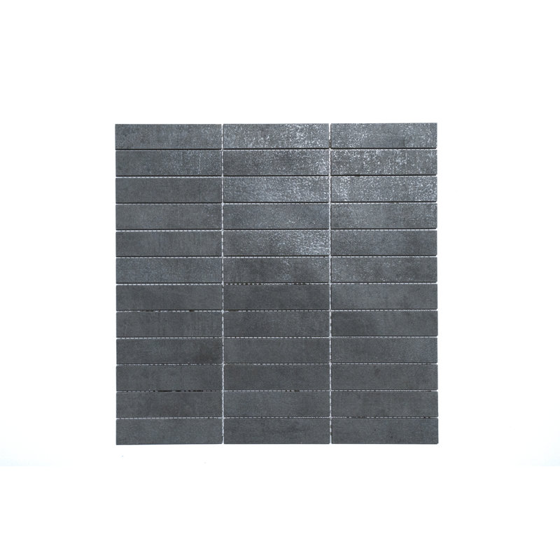 Mosaïque en porcelaine 1x4 Loft Moderne (11 tuiles par boîte), Vert