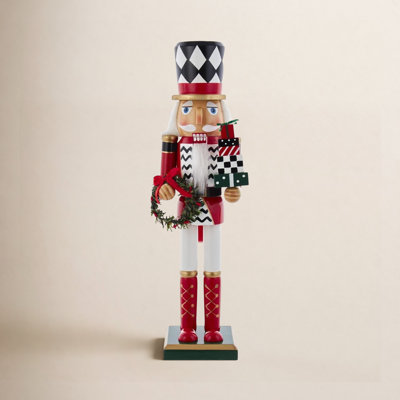 Nutcracker with Gift Box Figurine