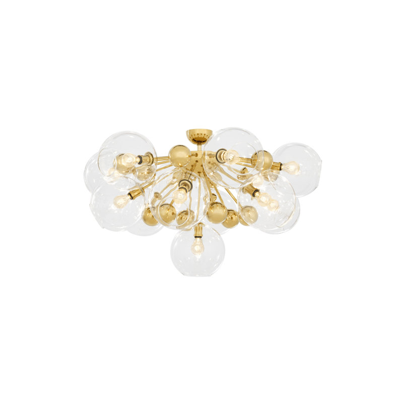 Soleil Glass Flush Mount, Gold