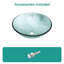 Lavabo de salle de bain à vasque verticale en verre texturé vertical avec bonde escamotable, bol rond vert trempé | Idée de cadeau-122712241