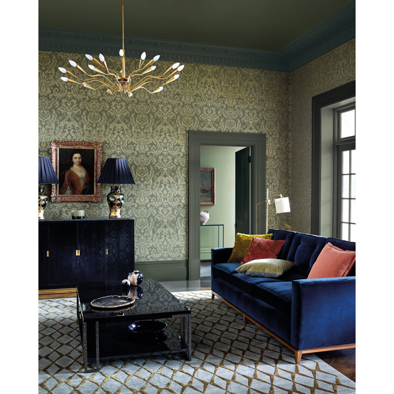 Brocatello Wallpaper, Olivine